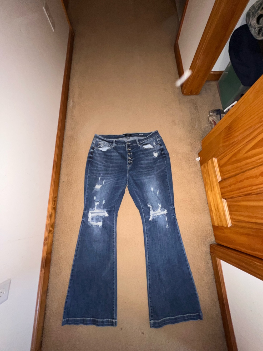 Judy Blue Distressed Dark Blue Skinny Jeans
